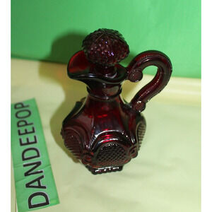 Ruby Red Glass Avon Cape Cod Cruet Skin So Soft Bath Oil Empty Bottle Valentine